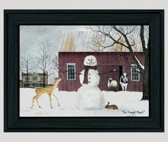 Billy Jacobs «THE FRIENDLY BEASTS» Distressed Wood Frame Print 19.5″w x 15.5″h