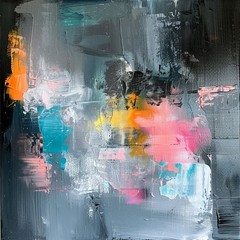 Hand Painted Oil Painting Canvas Home Decor Wall Art Abstract Pink Black