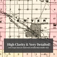 Old Map of Porter County, IN 1895 – Vintage Indiana Art