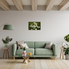 White Daisy Flower Art Print – Minimalist Botanical Wall Decor Unframed