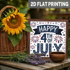 Celebrating Independence, Happy 4Th of July Fireworks Banner Home Decor