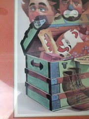 Vintage 1970s THE TRUNK Chuck Oberstein Framed COA Fine Print A.P.F. Wall Art