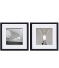 Yaynice Abstract Architectural Framed Wall Art Modern Grey White Black 2 Pieces