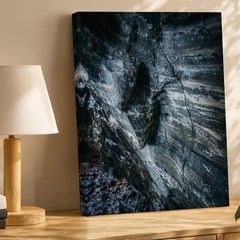 Close-up View Of A Rugged Cave Wall, Showcasing Intricate Textures And Wall Art