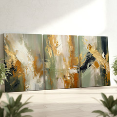 3 Pieces Abstract Modern Earth Tones Large Wall Art Set for Living Set Of 3