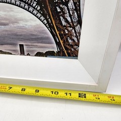 Eiffel Tower Paris France Framed Photo Print Wall Art White Frame 13.5×11.7 in