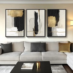 Large Framed Black and White Abstract Wall Art for Living Room, 3 Piece Big C…