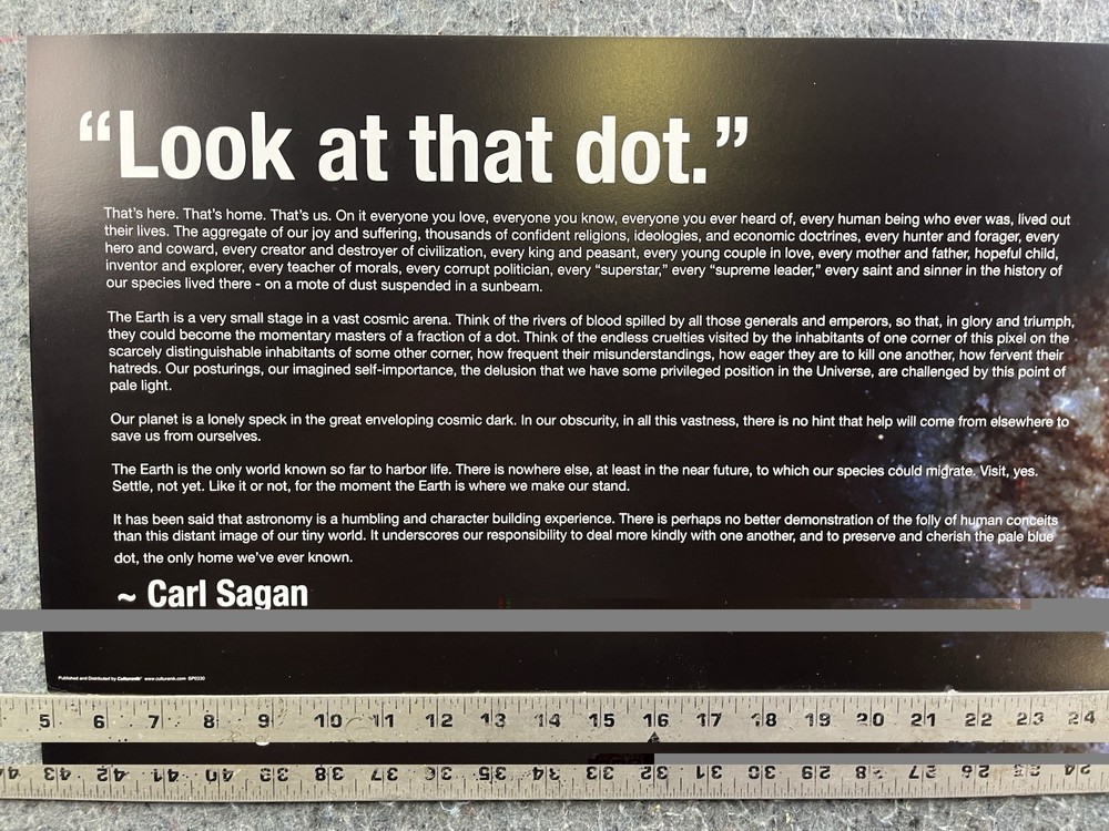 Carl Sagan Look At That Dot Galaxy Poster 12×24 Space Science Quote Art