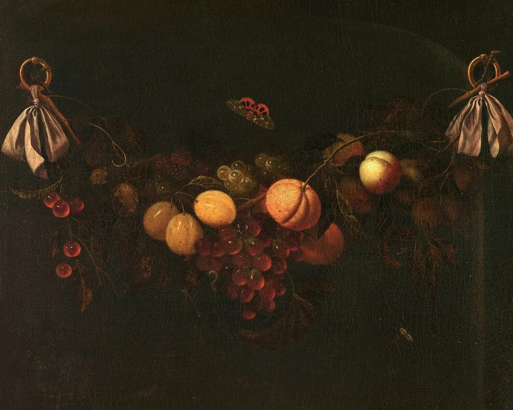 Vintage Fruit Still Life Oil Painting Style Canvas Wall Art Decor
