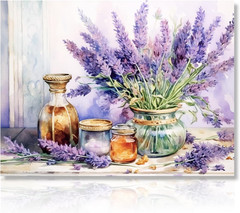 Purple Lavender Wall Art Lavender Bathroom Decor Rustic Country Purple Flower Pi