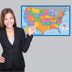 3 Pack – World Map & USA for Kids + Blue Ocean 18″ x 29″, LAMINATED