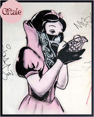 Banksy Poster – 8X10 Funny Gangster Snow White Hand Grenade – Urban Graffiti Wal