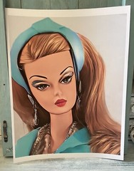 Retro Barbie Portrait Art Print 8×10 Silkstone Beauty #187A