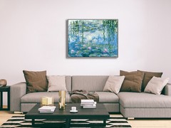 Framed Canvas Print Wall Art Home Decor Monet Painting Picture Water Lilies