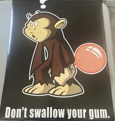 2006 Cartoon Monkey Bubble Gum Poster Print, Aprox Size 24×36 Inches