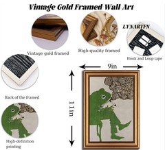 Vintage Gold Framed – Smoking Frog Canvas Wall Art,Japanese Ukiyo-Style Pictu…