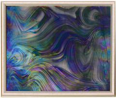 Iridescent Glass Framed Wall Picture – 24 1/2 X 26 1/4 inches – Unique Design