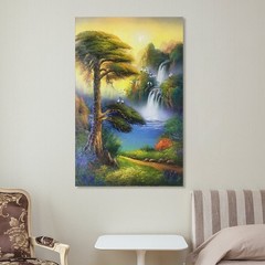 Art Poster Tree Waterfall Home Unframed Interior Canvas Decor 12×18 Inch 1-Piece