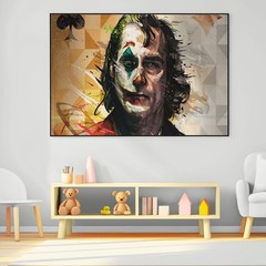 Joker Canvas Wall Art, Joker Face Poster Print, Movie Hero Joker Wall Art Print