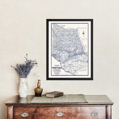 Old Map of Ventura County, CA 1913 – Vintage California Art