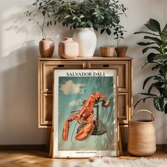 Lobster Telephone Dali Painting, Salvador Dali Print, Dali Poster, Dali