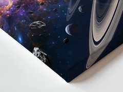 Wall Art Breathtaking cosmic scene unfolds in the vastness of space, featuring a