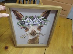 Alpaca Art Print»ROSIE» Daisy Flower Crown Llama Wall Art,2 Cute!,14 1/2″ X 12″