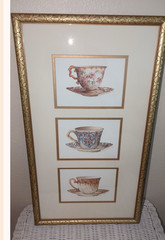 2 Carolyn Shores Wright 3 in One Teacup Prints Ornate Framed