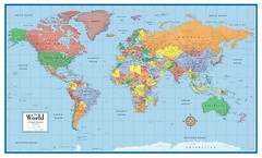 48×78 World Classic Elite Large Wall Map Poster and Mural