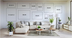 Luxe Drift Modern Abstract Canvas Art with Beaded Black Frame, 18×40
