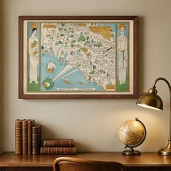 Orange County California 1929 Pictorial Map Vintage SoCal History Wall Print