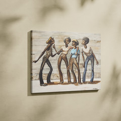 Ernie Barnes Street Corner Harmony Canvas Print African American Art Wall Decor