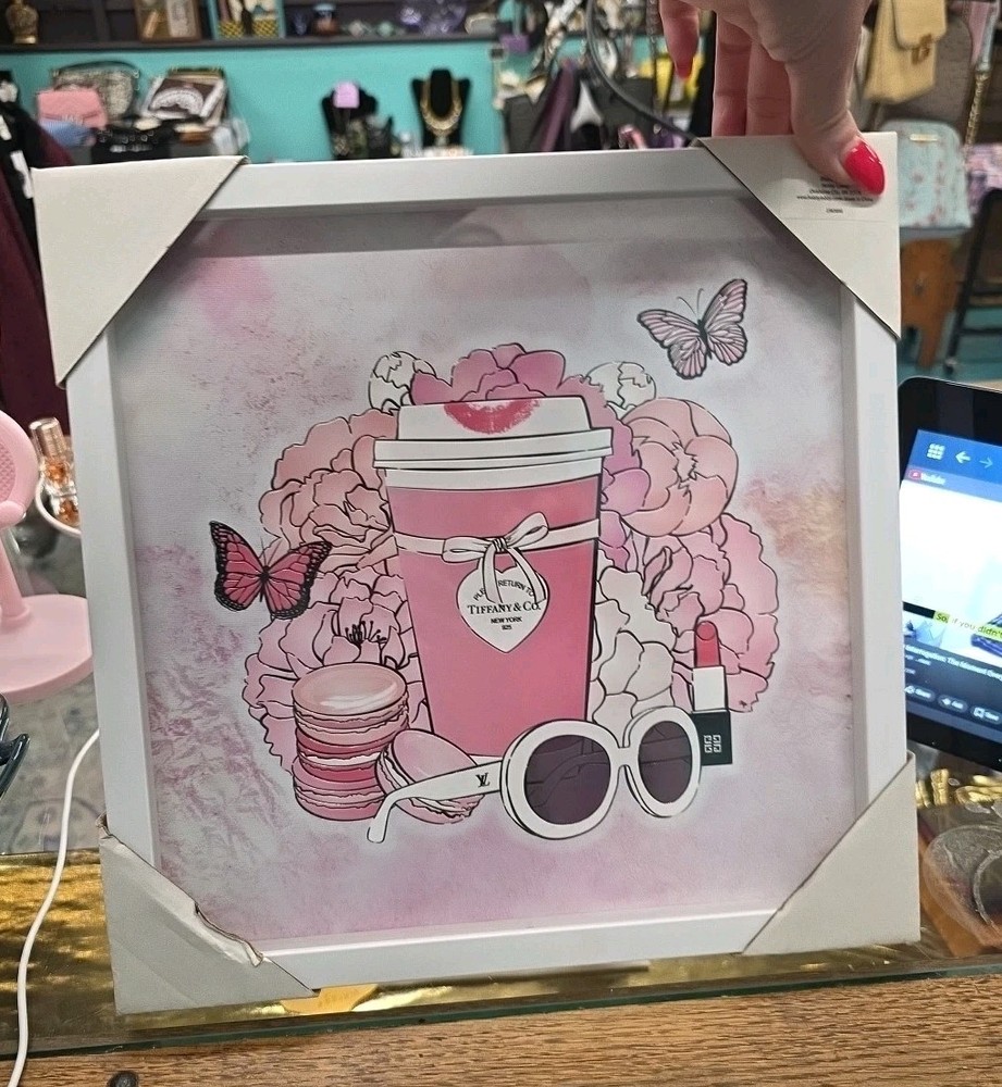 Stupell Industries Pink Glam Coffee & Accessories Botanical & Floral Painting