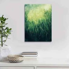 Emerald Green Mint Grass Meadow Painting Metal Print Ready to Hang