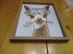 Alpaca Art Print»ROSIE» Daisy Flower Crown Llama Wall Art,2 Cute!,14 1/2″ X 12″