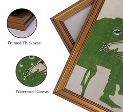 Vintage Gold Framed – Smoking Frog Canvas Wall Art,Japanese Ukiyo-Style Pictu…