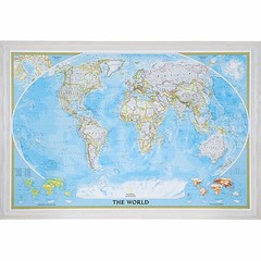 Craig Frames Classic World Push Pin Travel Map with Pins – 24 x 36