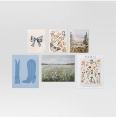20″ x 16″ 6pc Cottage Cowgirl Wall Art Set Poster Prints – Room Essentials™