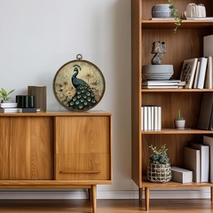 Vintage Peacock Round Wall Art,Canvas Prints with floral Design, Rustic Bird …