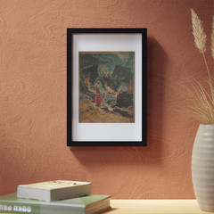 Vintage DRAGON SLAYER Wall Art, Warrior Mom Fantasy Decor, Sword Reptile Poster
