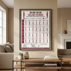 28 Day Tai Chi Challenge for Women Poster & Canvas, Balance & Flexibility