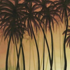 48W»x24H» PALM PARADISE by DEAC MONG – TREES SILHOUETTE SUNSET CHOICES of CANVAS