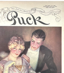 VTG 1914 Puck Magazine Cover At The Play Victorian Retro Couple Art Poster Print