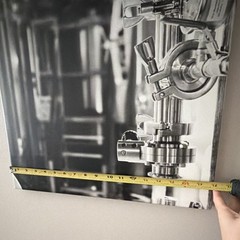 Industrial Equipment Black & White Canvas Print, Modern Vertical 16×12 Art