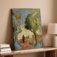 Vibrant Impressionist Canvas Wall Art Featuring Trees And Figures In Color Home