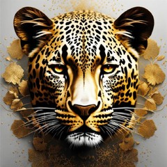 Golden Grey Leopard Limited Edition High Quality Home Decor Australian Made