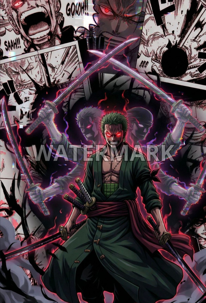 One Piece roronoa zoro Poster print 13″x19″ glossy photo paper inches home decor