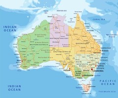 New Laminated Australia Map Highly detailed Educational Premium Poster print