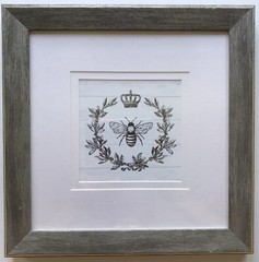 THE QUEEN BEE Framed and Matted Print Home Decor 12×12 Silver Painted Frame