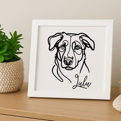Personalized Laser Engraved Beauceron Dog Portrait on Wood in Frame Handcrafted